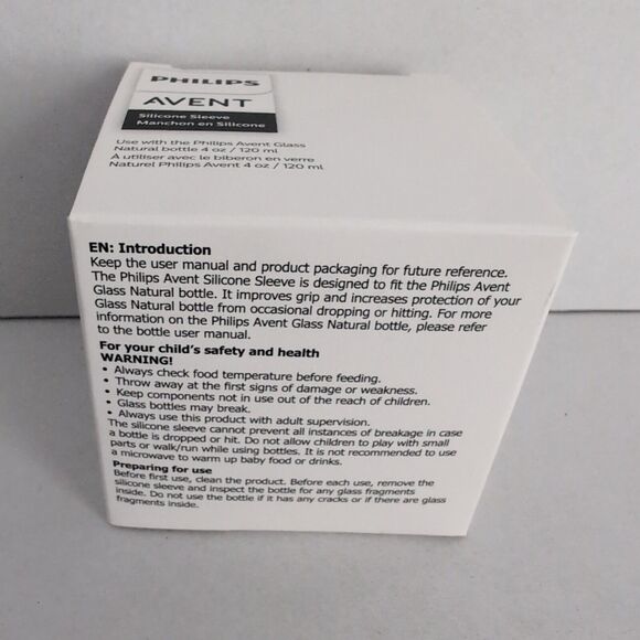 Philips Avent Blue Silicone Sleeve for use with Avent Glass Natural 4 oz Bottle - Picture 2 of 9